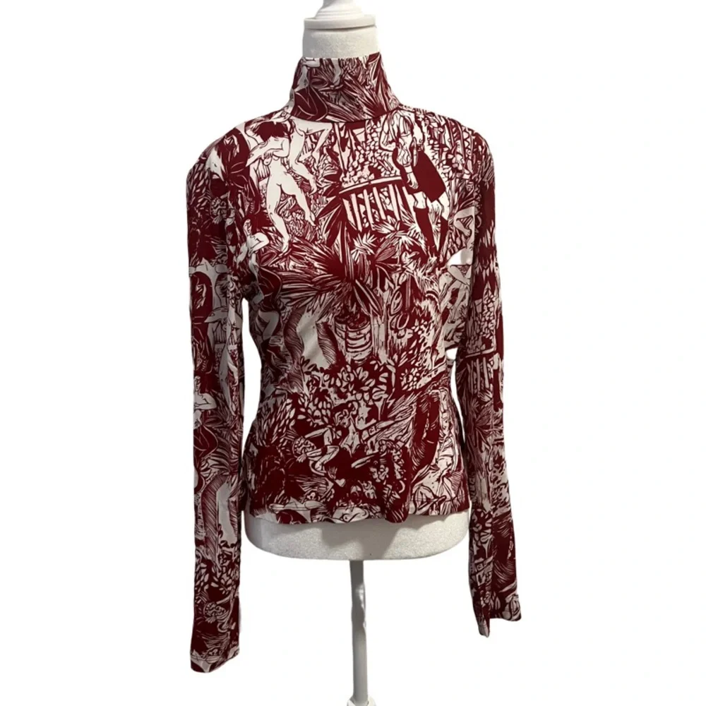 L'ACADEMIE LOS ANGELES NWT Darcia Top in Red Ceramic